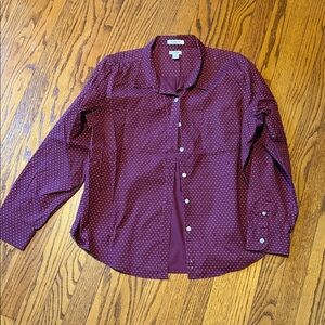 L.L. Bean Women's Maroon Button Down Shirt Size XL